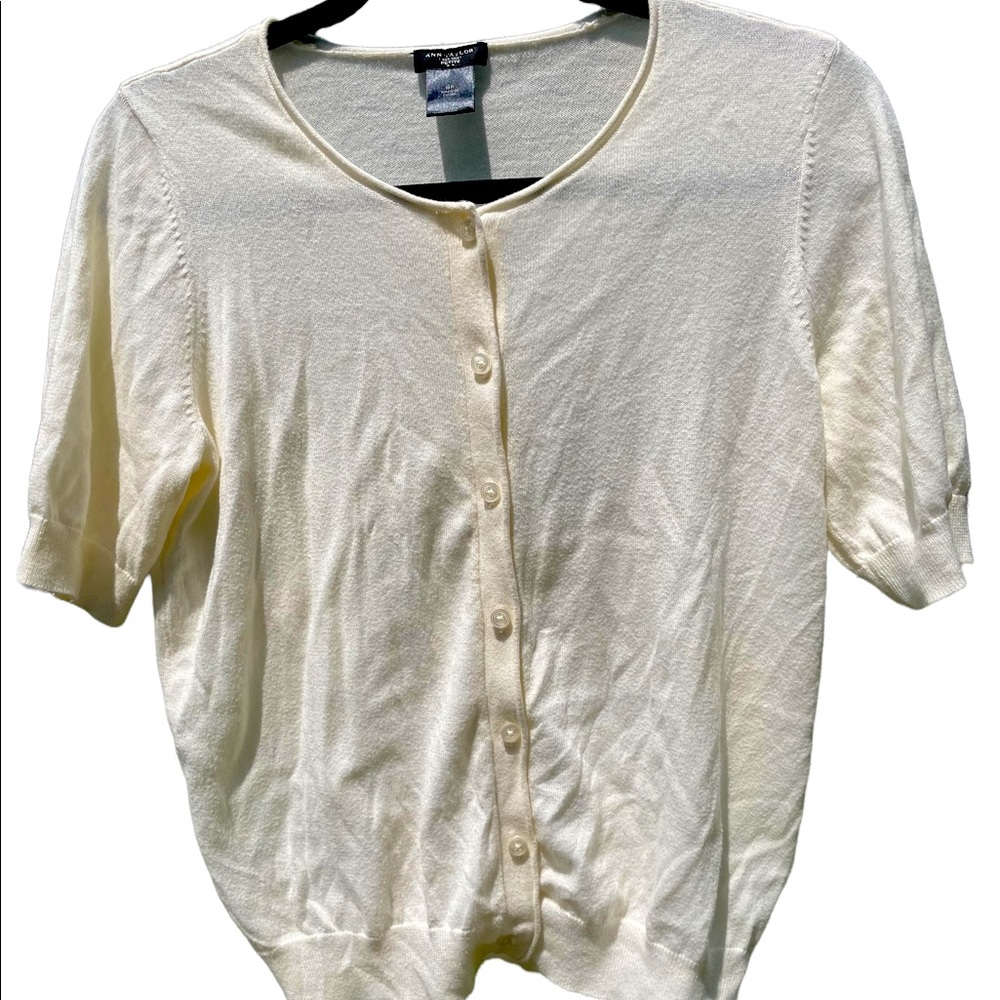 Ann Taylor Factory Short Sleeve Cardigan, Size MP
